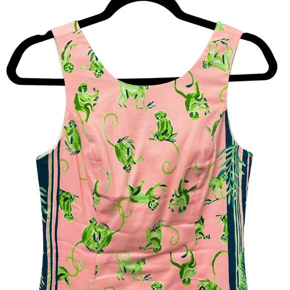 Lilly Pulitzer Mila Stretch Shift Dress in Monkey Business Womens 0 Pink Green - Picture 6 of 9